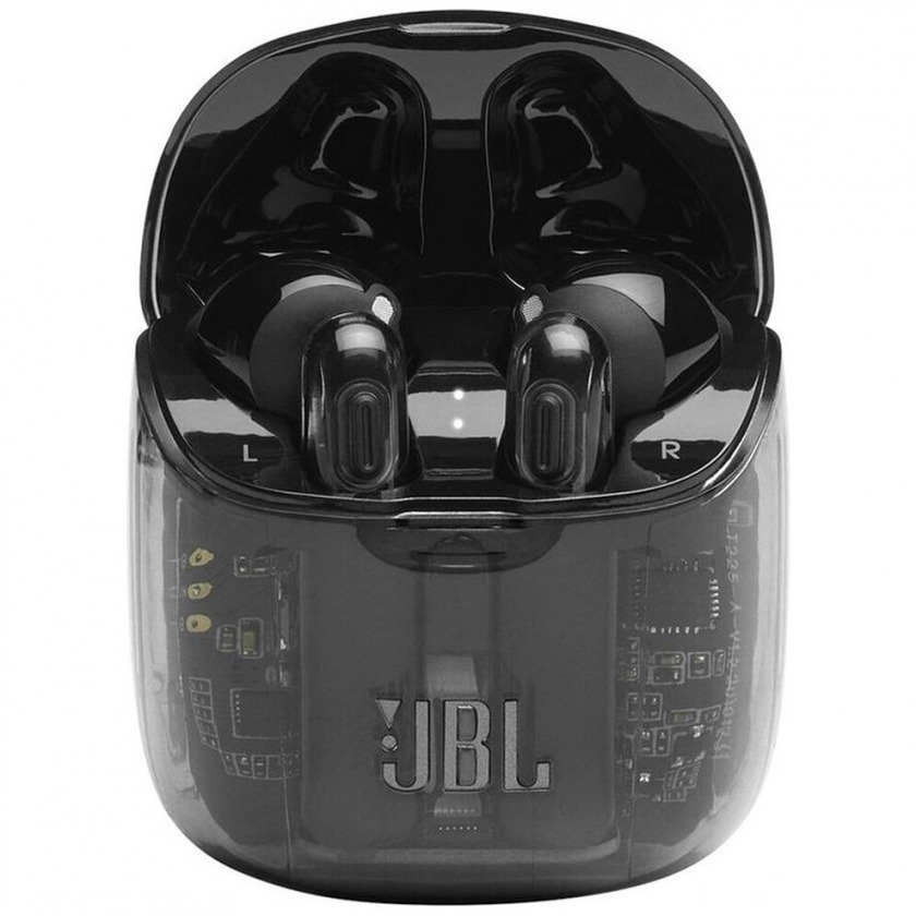 Беспроводные наушники-гарнитура JBL Tune 225 TWS Ghost Edition черно-прозрачные JBLT225TWSGHOSTBLK