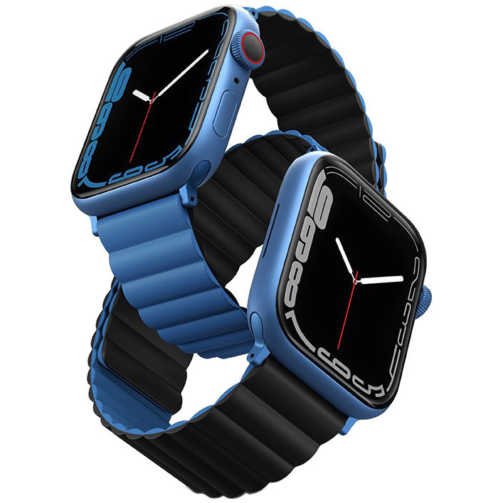 Силиконовый ремешок Uniq Revix Silicone Strap для Apple Watch 38/40/41 Blue/Black синий/черный 41MM-REVBLUBLK