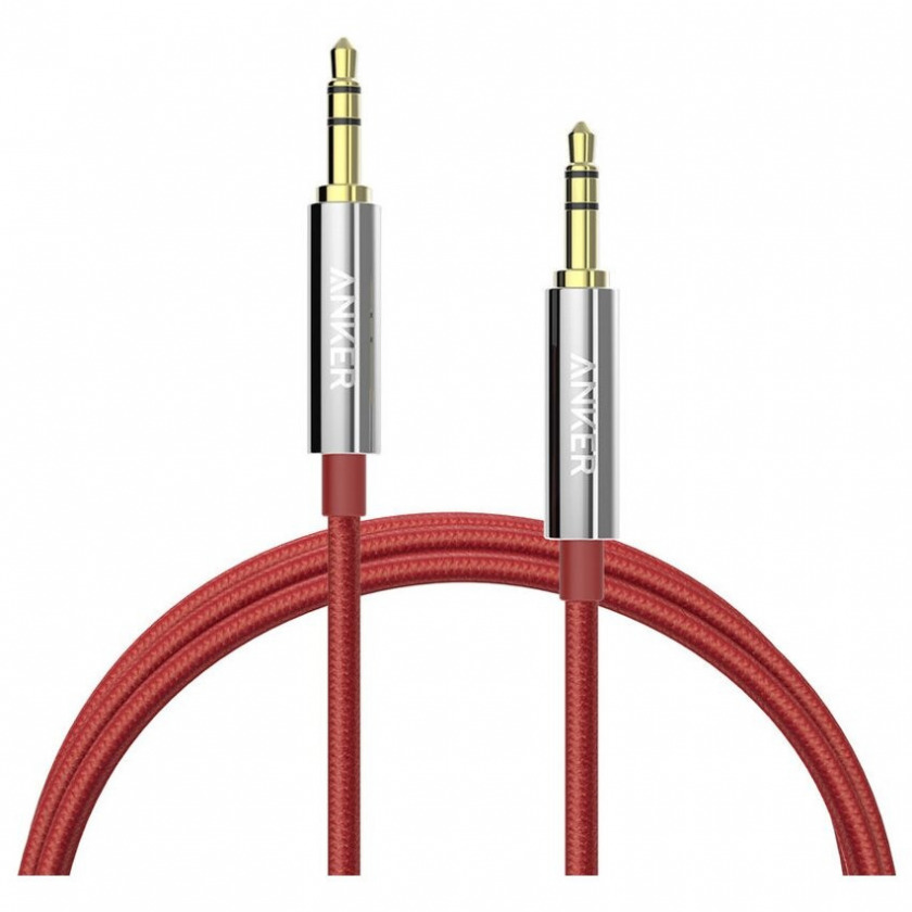 Аудио кабель Anker 3.5mm Premium Auxiliary Audio Cable 1.2 метра Red красный A7113091