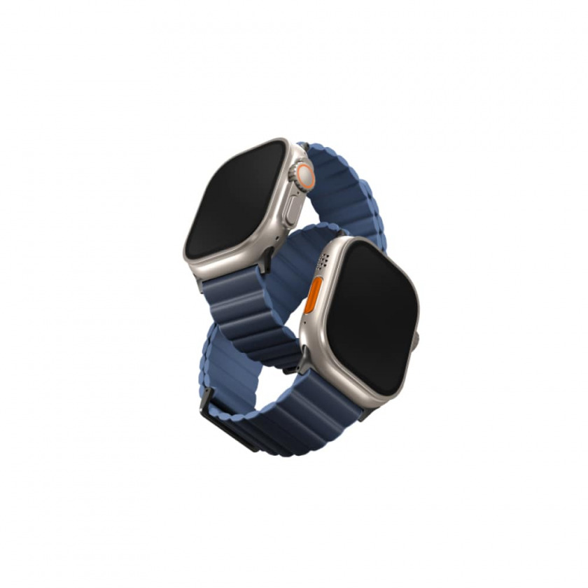 Силиконовый ремешок Uniq Revix Silicone Strap для Apple Watch 42/44/45/49 темно-синий/синий 45MM-REVPPRUMBLU