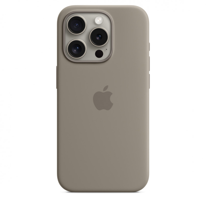 Силиконовый чехол Apple Silicone Case with MagSafe для iPhone 15 Pro Clay Глиняный Бежевый MT1E3ZM/A