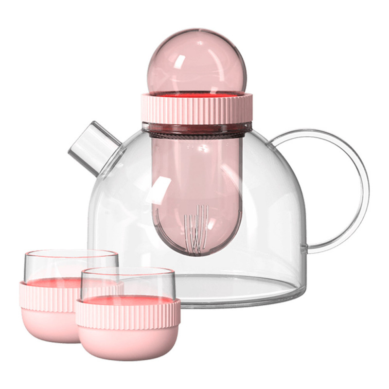      KissKissFish BoogieWoogie Teapot with cup Pink  TEAP09-U