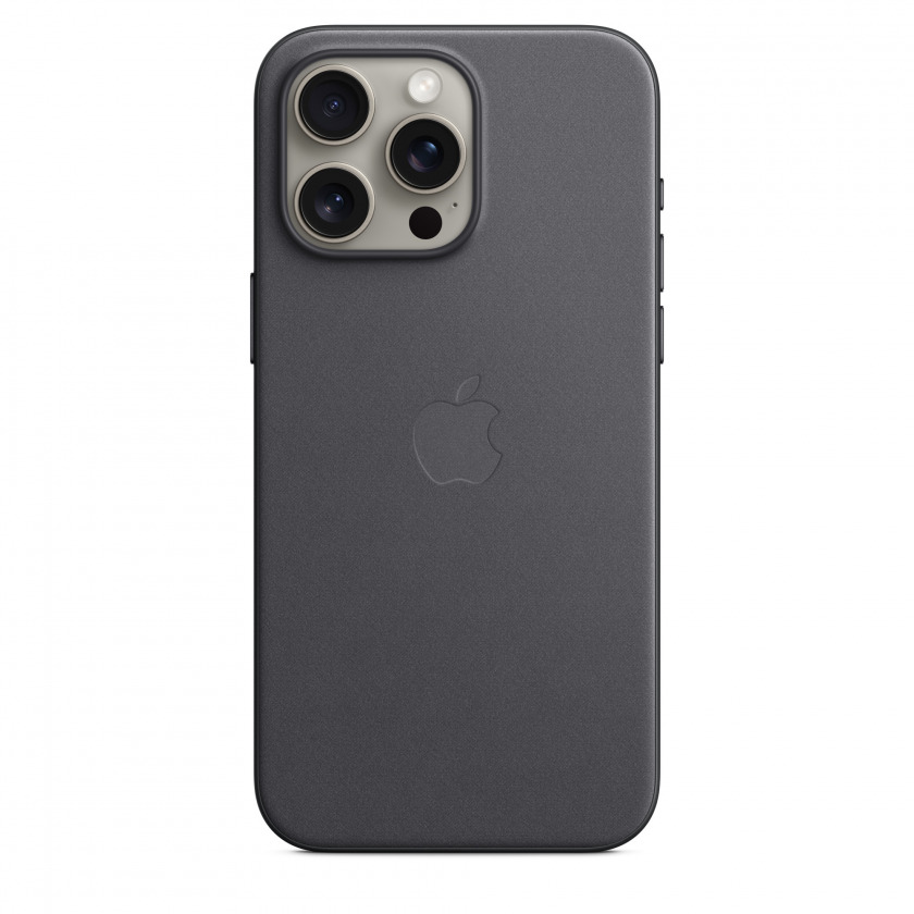 Тканевый чехол Apple FineWoven Case with MagSafe для iPhone 15 Pro Pacific Black Черный MT4H3