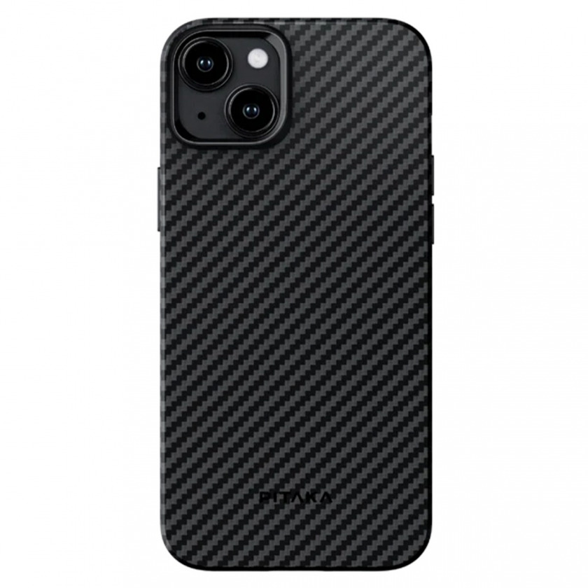 Усиленный чехол Pitaka MagEZ Case Pro 4 1500D Black/Grey (Twill) для iPhone 15 черный/серый