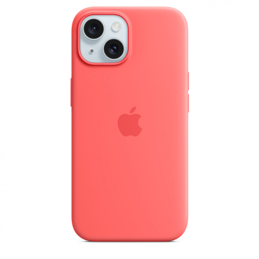 Силиконовый чехол Apple Silicone Case with MagSafe для iPhone 15 Guava Гуава MT0V3