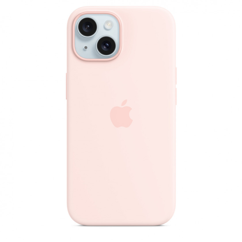 Силиконовый чехол Apple Silicone Case with MagSafe для iPhone 15 Light Pink Светло-Розовый MT0U3