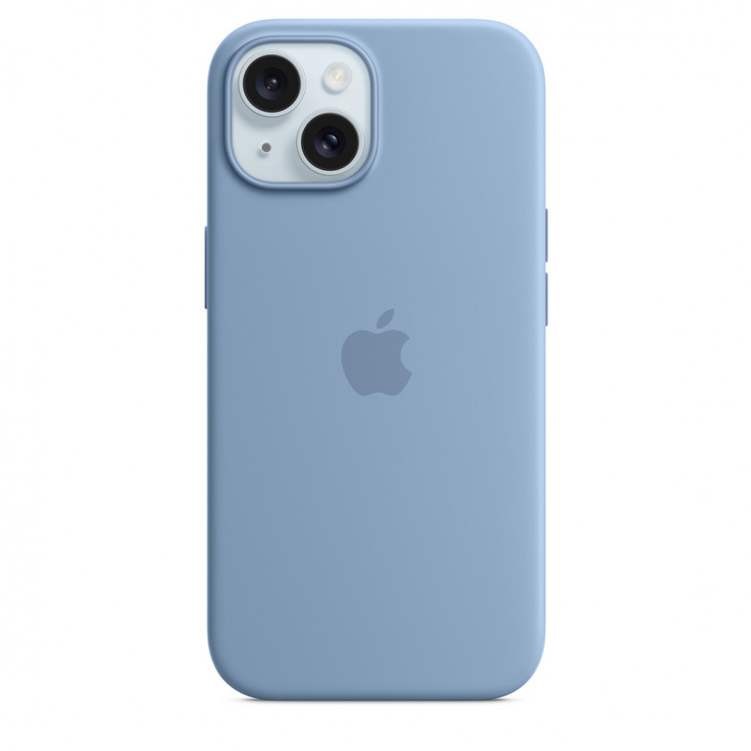 Силиконовый чехол Apple Silicone Case with MagSafe для iPhone 15 Plus Winter Blue Снежно-Голубой