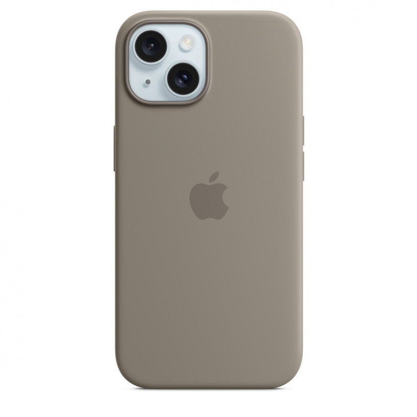 Силиконовый чехол Apple Silicone Case with MagSafe для iPhone 15 Plus Clay Глиняный Бежевый MT133