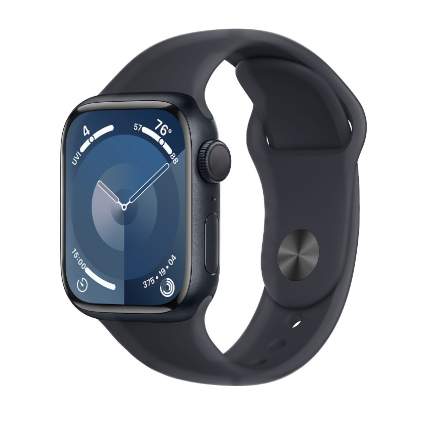 Смарт-часы Apple Watch Series 9 GPS 45mm Aluminum Case with Sport Band Midnight/Midnight тёмная ночь/тёмная ночь