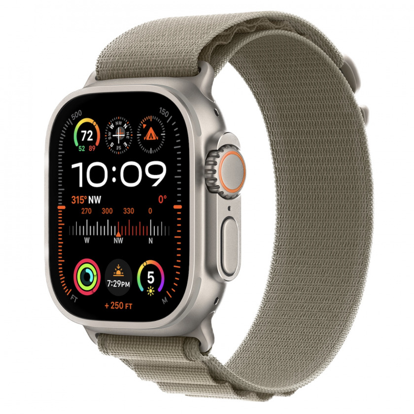 Смарт-часы Apple Watch Ultra 2 GPS + Cellular 49mm Titanium Case with Alpine Loop Medium 145–190 мм Olive титановый/оливковый