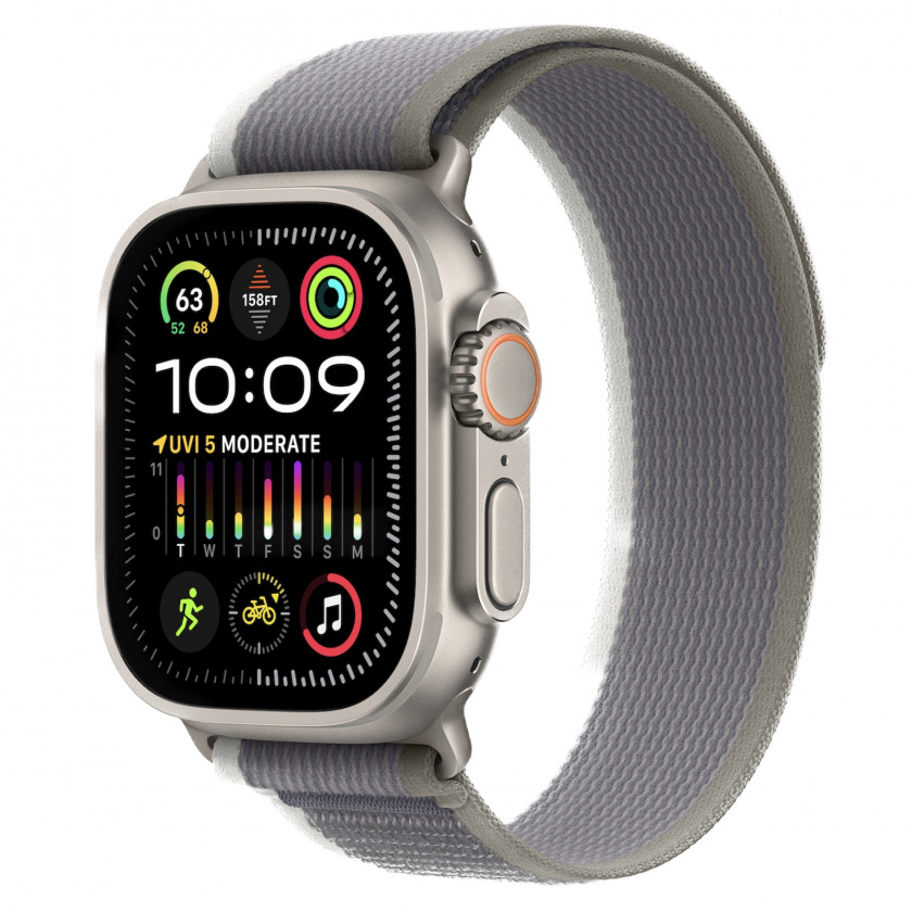 Смарт-часы Apple Watch Ultra 2 GPS + Cellular 49mm Titanium Case with Trail Loop S/M 130 - 180 mm Green/Gray зеленый/серый