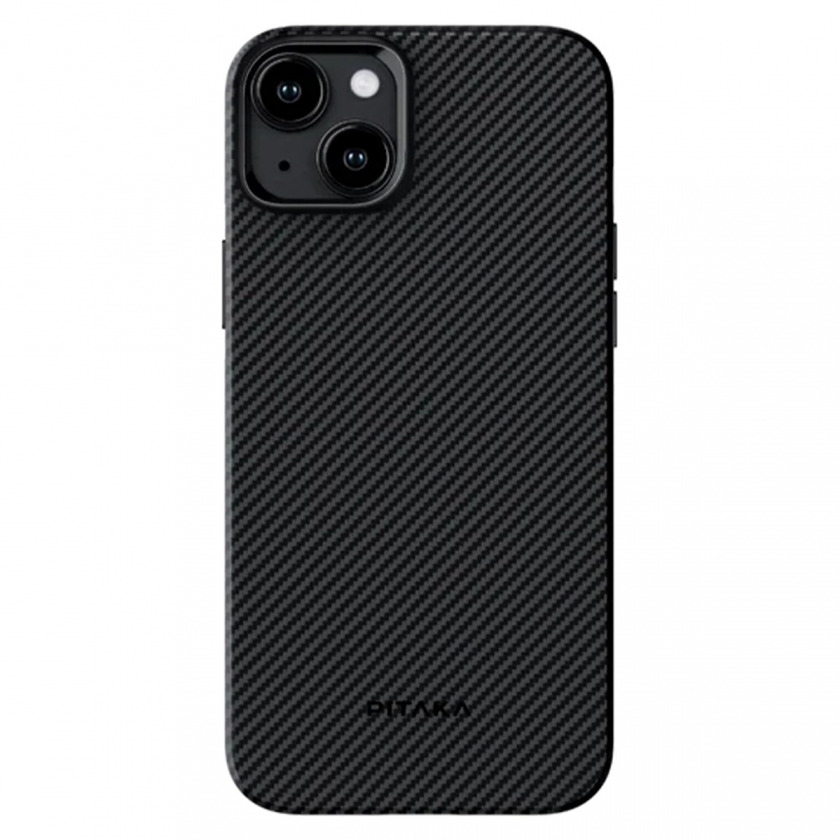 Усиленный чехол Pitaka MagEZ Case Pro 4 600D Black/Grey (Twill) для iPhone 15 Plus черный/серый