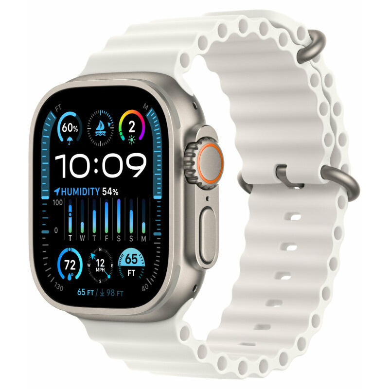 Смарт-часы Apple Watch Ultra 2 GPS + Cellular 49mm Titanium Case with Ocean Band 130 - 200 White/белый