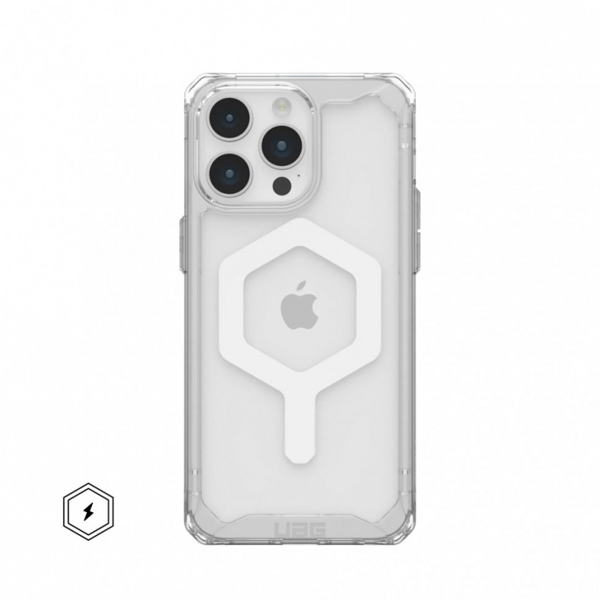 Чехол UAG Plyo Ice/White with Magsafe для iPhone 15 Pro Max прозрачный/белый 114305114341