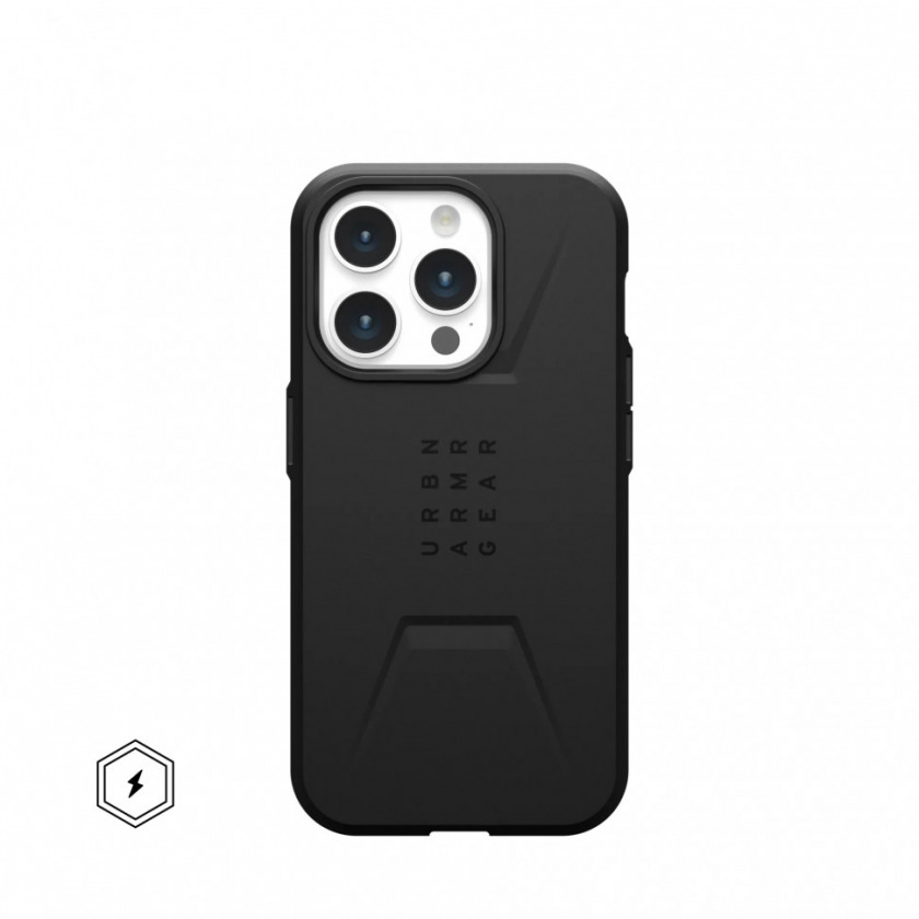 Чехол UAG Civilian Black with Magsafe для iPhone 15 Pro Max черный 114295114040