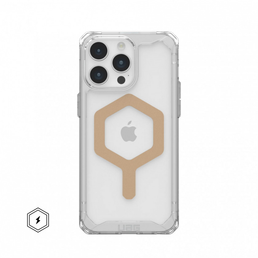 Чехол UAG Plyo Ice/Gold with Magsafe для iPhone 15 Pro Max прозрачный/золотой 114305114381