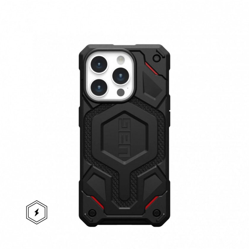 Чехол UAG Monarch Pro with Magsafe Kevlar Black для iPhone 15 Pro черный кевлар 114221113940
