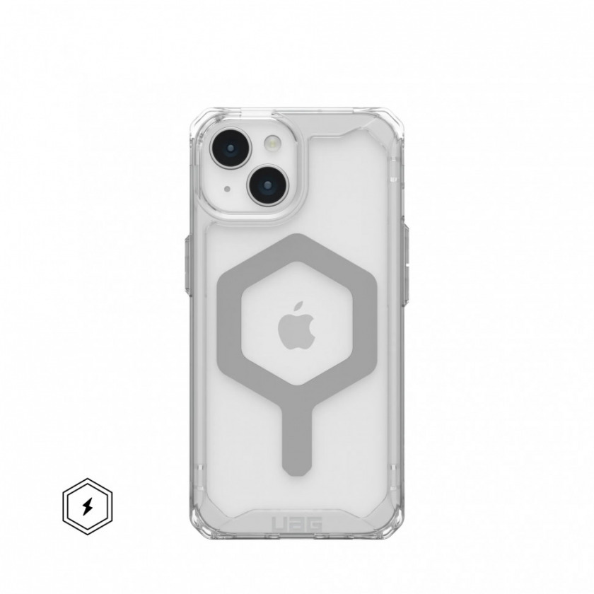 Чехол UAG Plyo Ice/Silver with Magsafe для iPhone 15 прозрачный/серебристый 114294114333