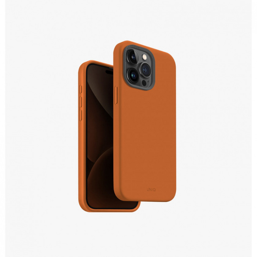 Чехол Uniq Lino Hue with MagSafe для iPhone 15 Pro Max Orange оранжевый IP6.7P(2023)-LINOHMORG