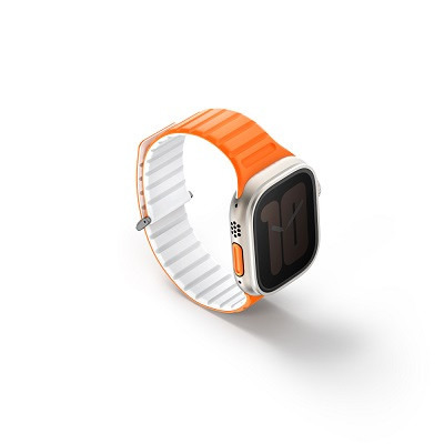   Uniq REVIX EVO Silicone Strap  Apple Watch 42/44/45/49 AMBER ORANGE/WHITE / 49MM-REVEAORGWHT