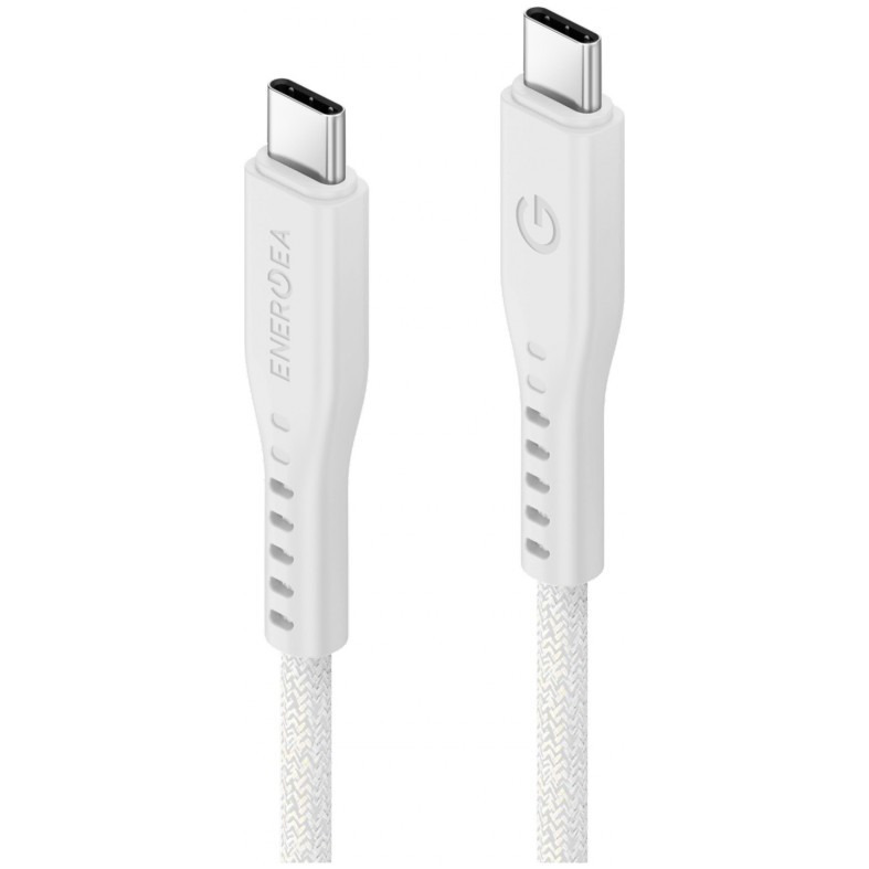  EnergEA FLOW USB-C to USB-C PD240W 5A Nanoweave Magnetic tie 1.5  White  CBL-FLCC-WHT150M