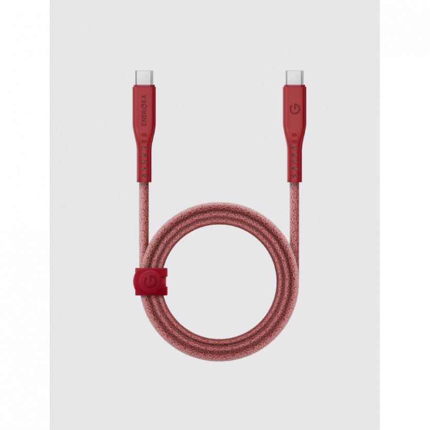  EnergEA FLOW USB-C to USB-C PD240W 5A Nanoweave Magnetic tie 1.5  Red  CBL-FLCC-RED150M