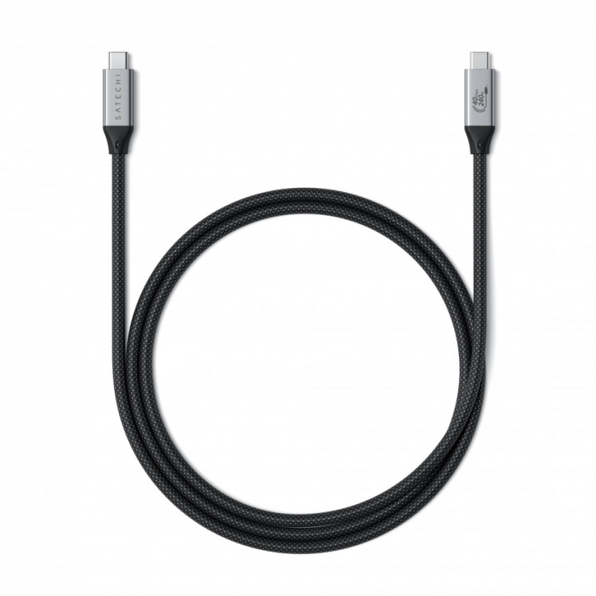  Satechi USB4 Pro Cable USB-C to USB-C 1.2 240 Space Grey   ST-YU4120M