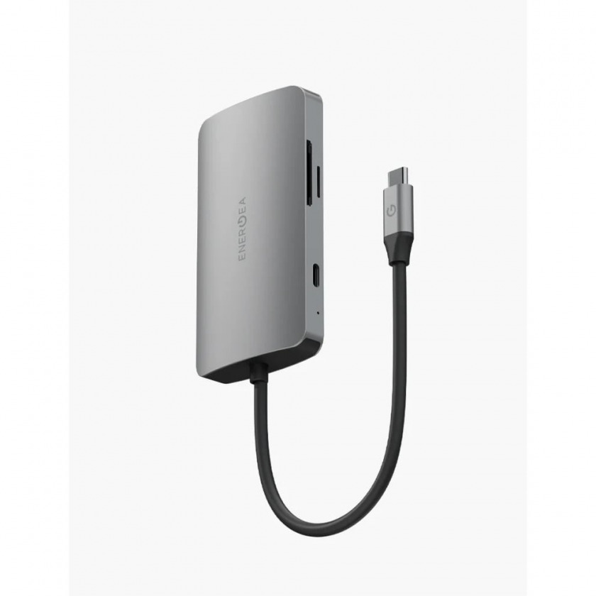 USB-C  EnergEA AluHUB HD PRO 2 8-in-1 Superspeed Aluminium USB-C 3.1 Gunmetal HUB-HDPRO2-GUN