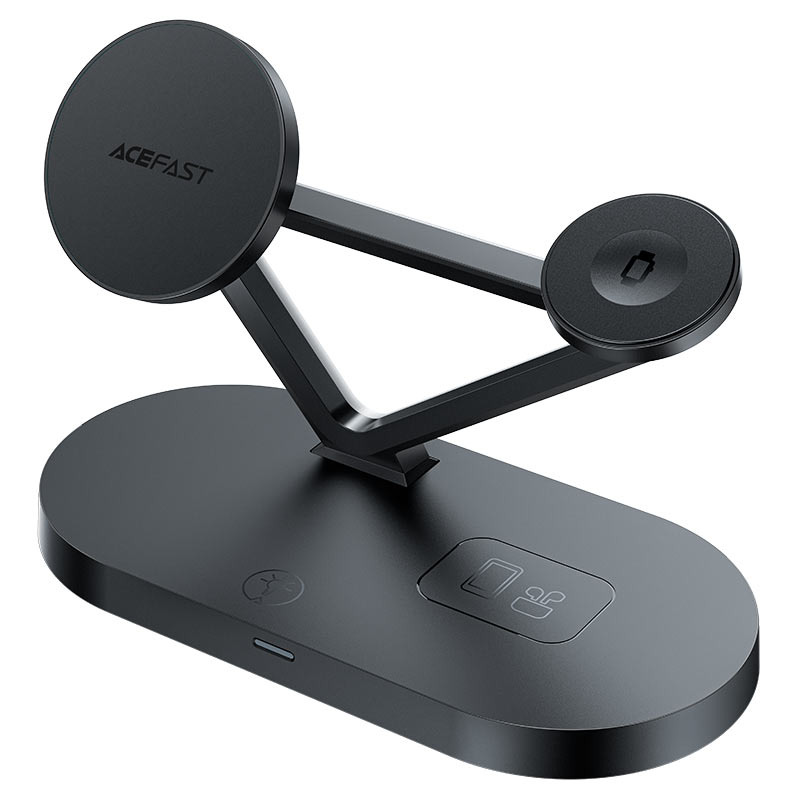   Acefast E19 3--1 Qi2 Desktop Series Black  AF-E19-BK