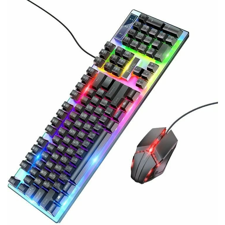    Hoco Colorful Lighting Gaming Keybord and mouse set GM18 Black 