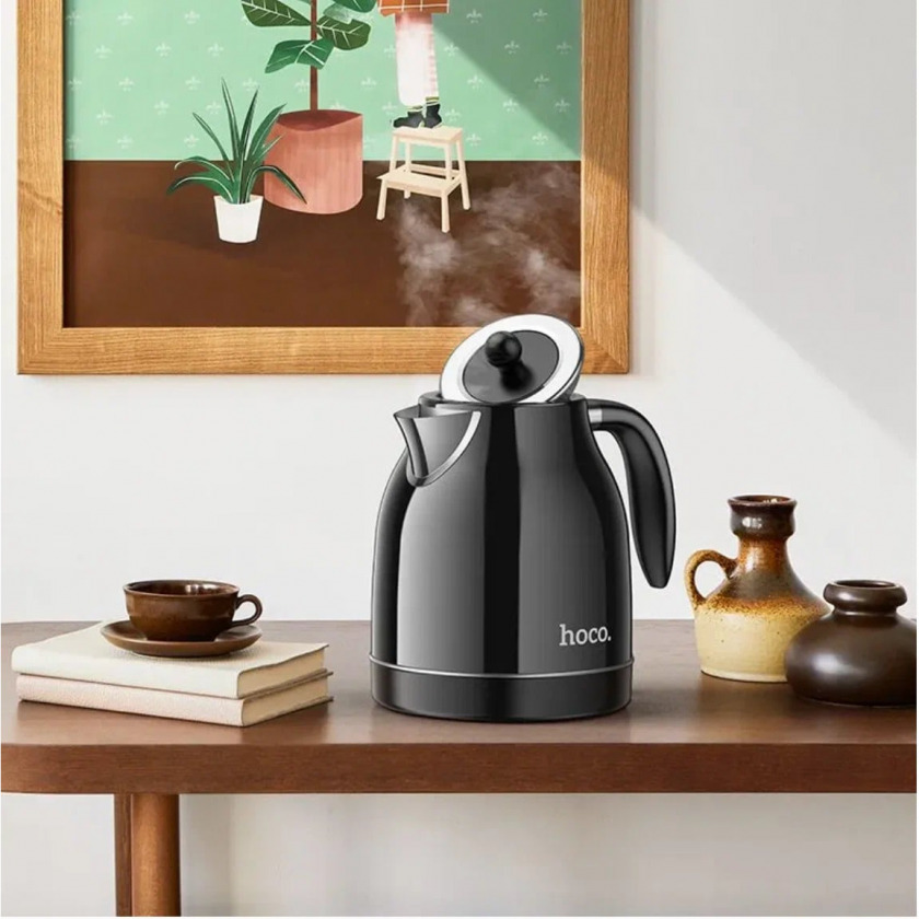  Hoco Large Capacity Retro Style Electric Kettle 1800W 1.7L Black  HE10