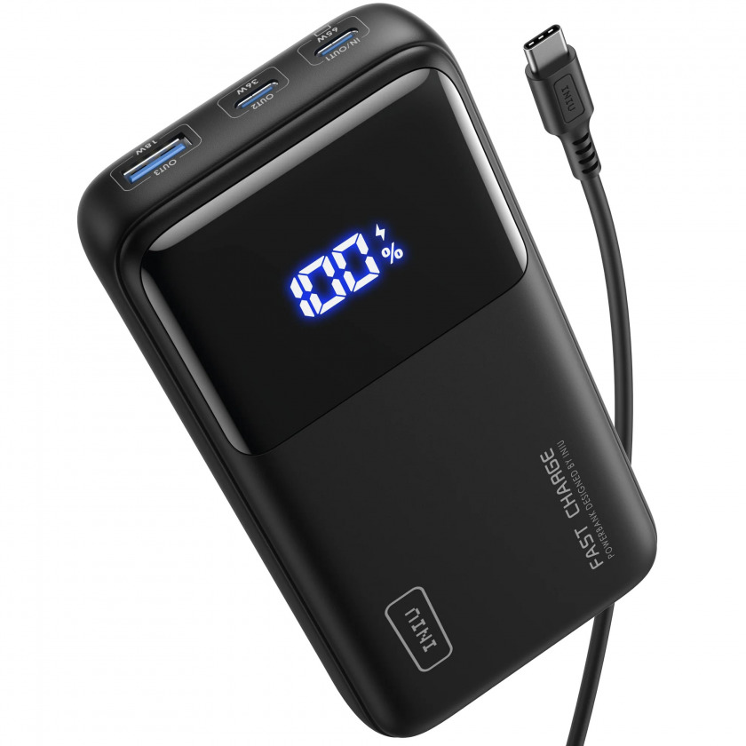   INIU Portable Charger 20000mAh Power Bank 1USB/2USB-C 65W Black  BI-B62 