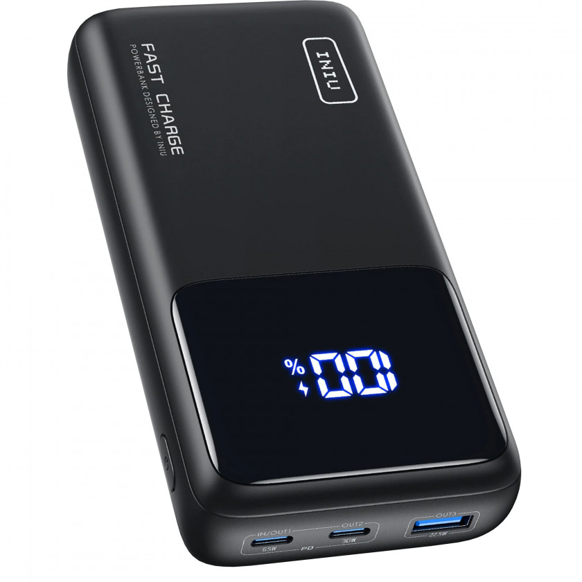   INIU Portable Charger 25000mAh Power Bank 1USB/2USB-C 100W Black  BI-B63 