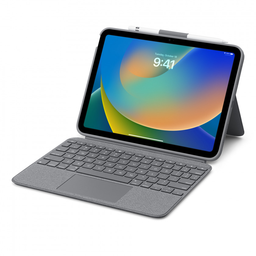 - Logitech Combo Touch Keyboard Case Gray  iPad 10.9&quot; 2022 10th/11&quot; 2025 11th generation 