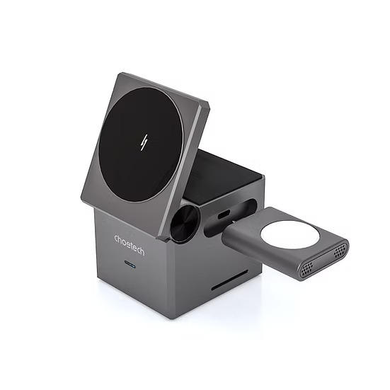    Choetech 3 in 1 Magnetic Wireless Charger 15W Grey  T632-F