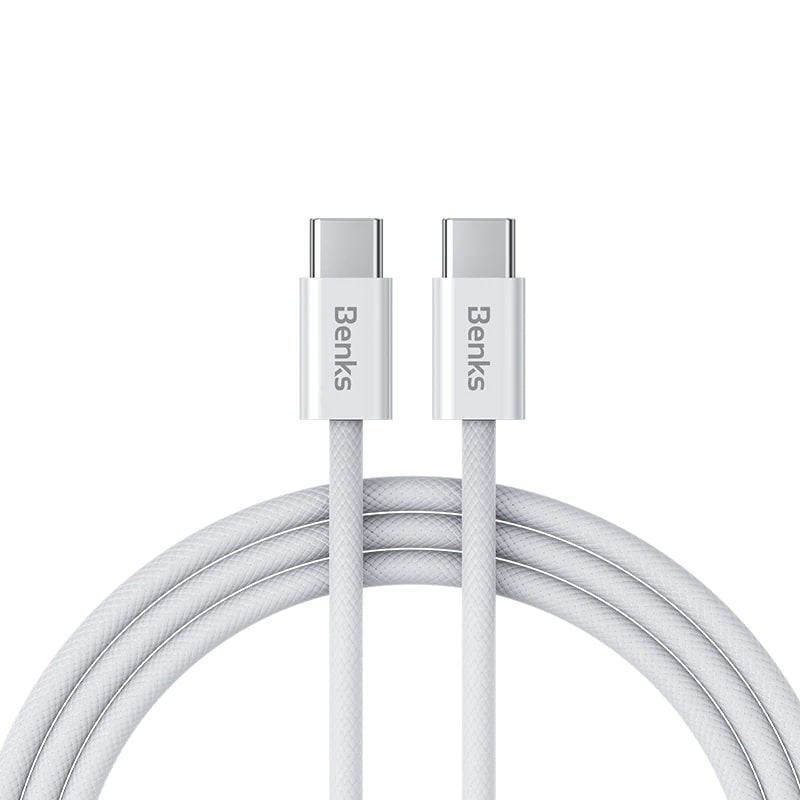 Кабель Benks D46 USB-C to USB-C 480 Mbps, 60W 1м. White белый C.D.SJ.FC.WE.0032
