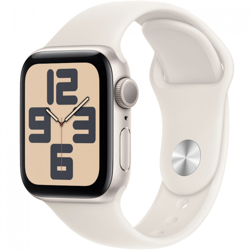 - Apple Watch Series SE Gen 2 2024 GPS 44mm Starlight Aluminum Case with Starlight Sport Band S/M 140-190  MXEU3 MA7Y4