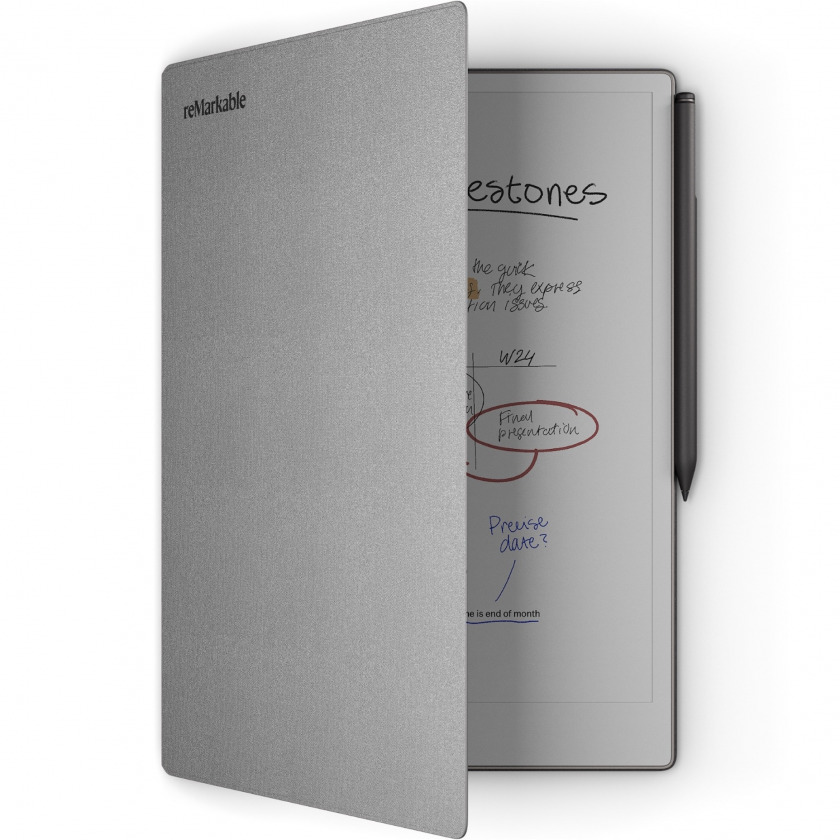     reMarkable Paper Pro 11.8 color display  reMarkable Marker Plus Pro  - reMarkable Book Folio Polymer weave Gray  