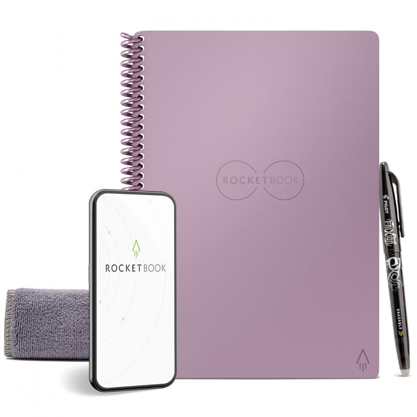  +  Rocketbook Core Reusable Spiral Notebook, Executive Size 6x8.8 A5, Dot Grid Pages Pink / EVR-E-K-CSS