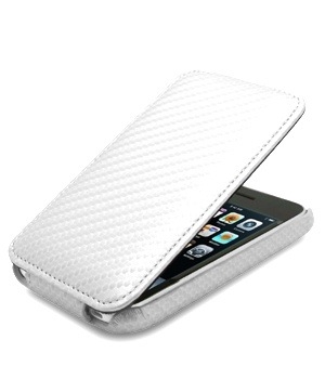 Melkco Leather Case for Apple iPhone 3G/3G S - Jacka Type (Carbon Fiber Pattern - White) APIP3SLCJT1WECF 