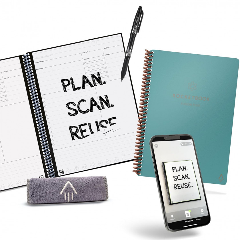  +  Rocketbook Fusion Plus Smart Reusable Spiral Notebook &amp; Planner Letter Size 8,5x11 A4 Neptune Teal / FSP-L-K-CCE