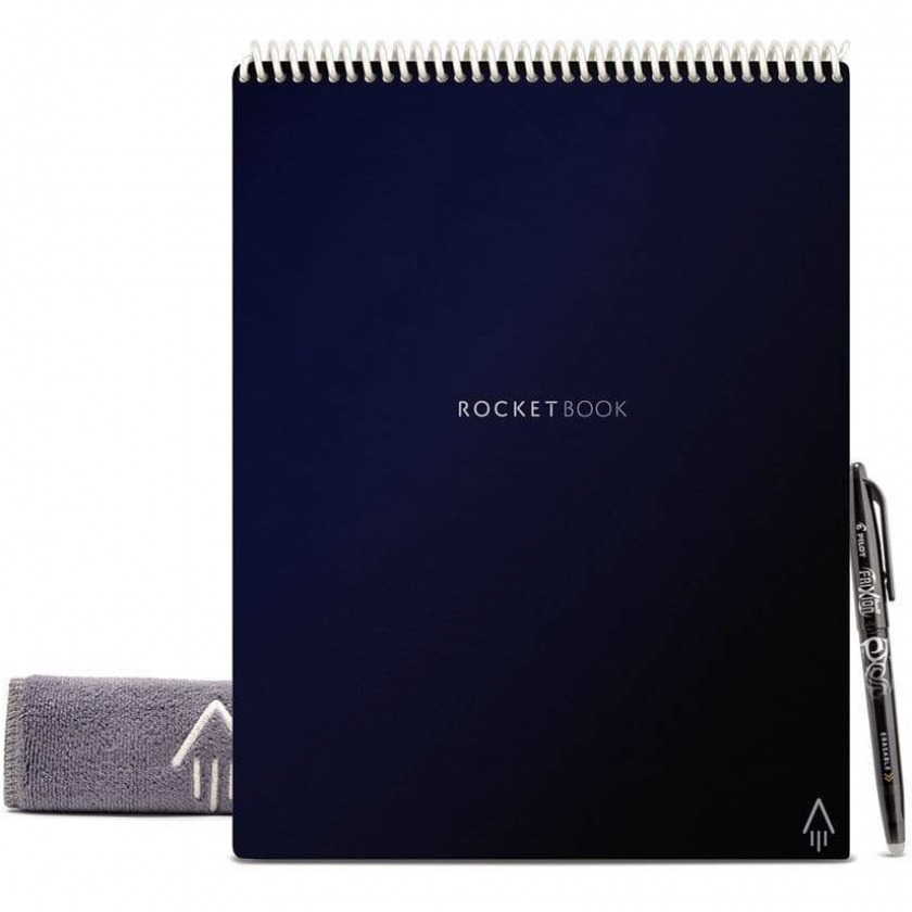  +  Rocketbook Flip Smart Reusable Spiral Notebook Letter Size 8,5x11 A4 Dot Grid/Lined Dark Blue - FLP-L-K-CDF