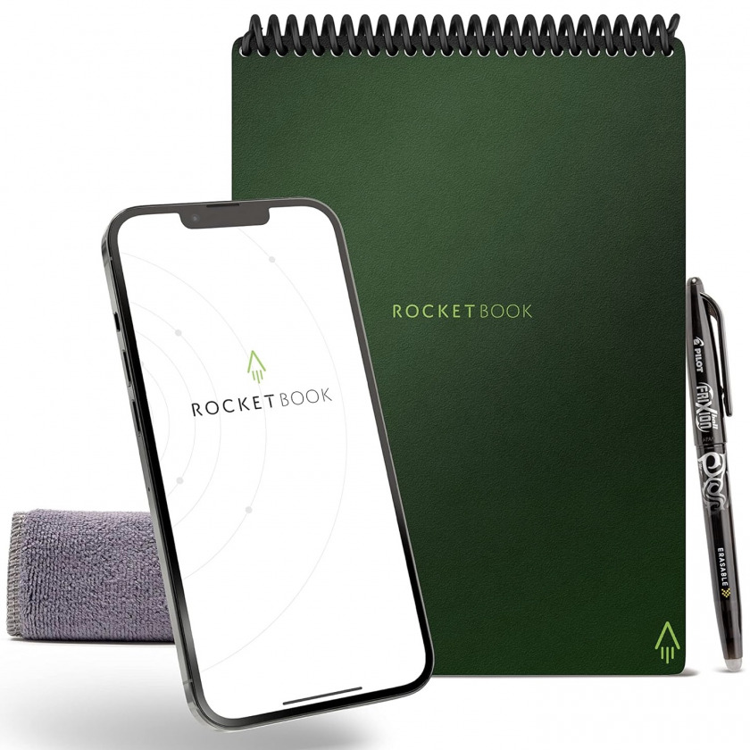  +  Rocketbook Flip Smart Reusable Spiral Notebook Letter Size 8,5x11 A4 Dot Grid/Lined Green  FLP-L-K-CKG