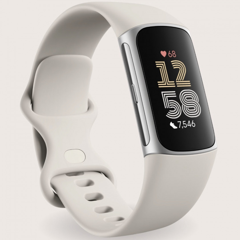    Fitbit Charge 6 GPS Small/Large Porcelain/Silver Aluminum /
