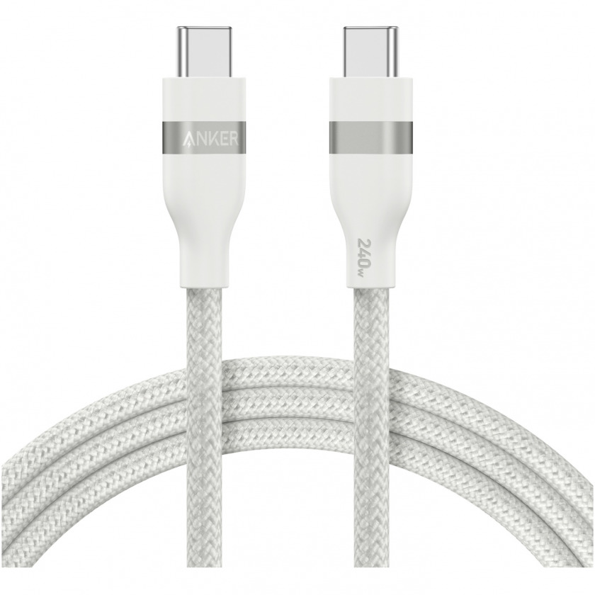  Anker Upcycled-Braided Cable 240W USB-C to USB-C 90 . White  A82E2621