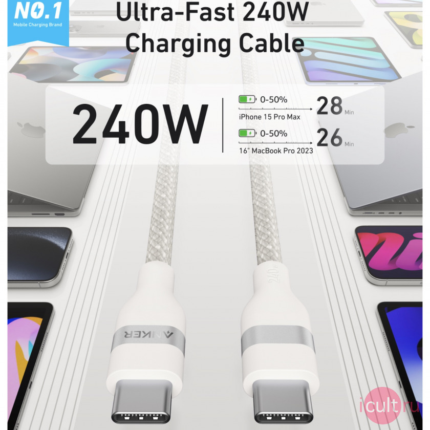  Anker Upcycled-Braided Cable 240W USB-C to USB-C 180 .