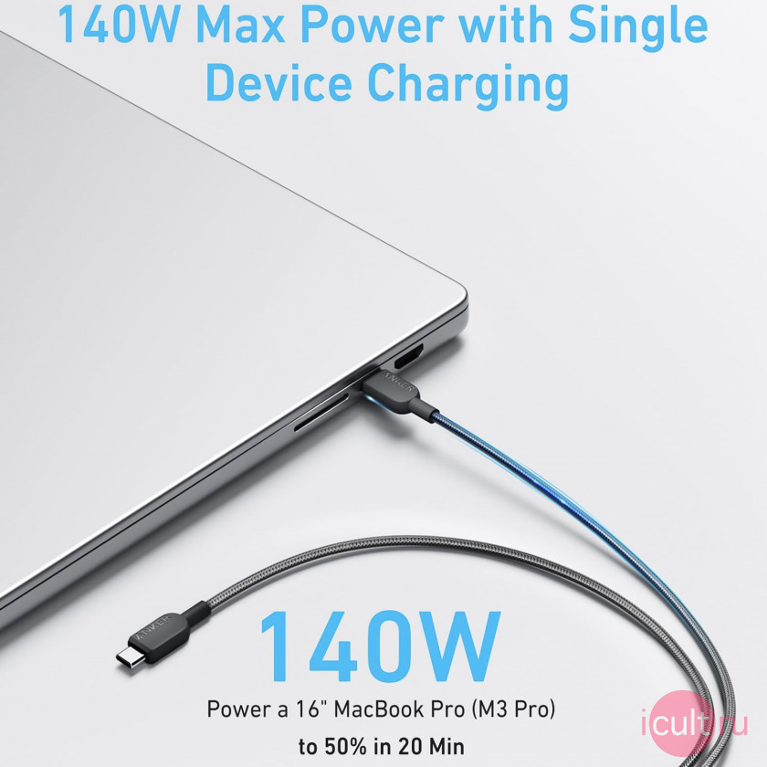   ,    Anker Upcycled-Braided Cable 240W USB-C to USB-C 180 .