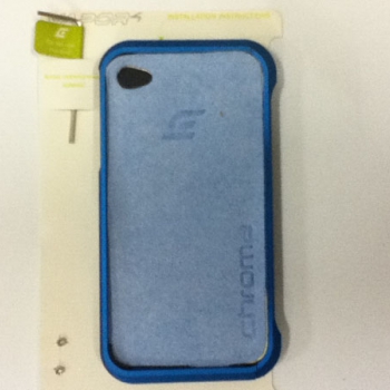 Металлический чехол-бампер Element Case Vapor4 для iPhone 4/4S синий + замшевая наклейка