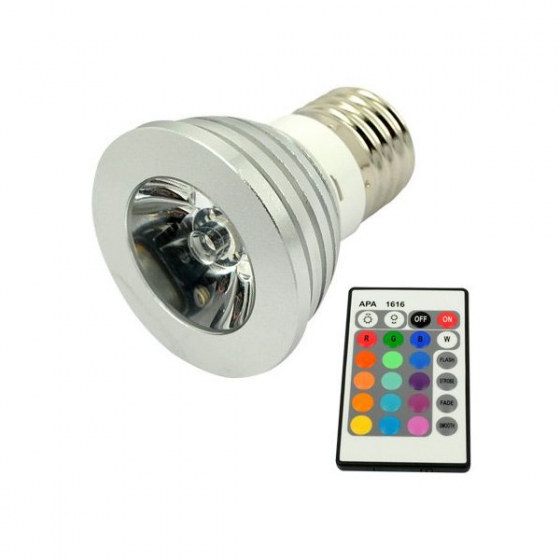    Multi-Color 5W/E27 LED Light Bulb with Remote 