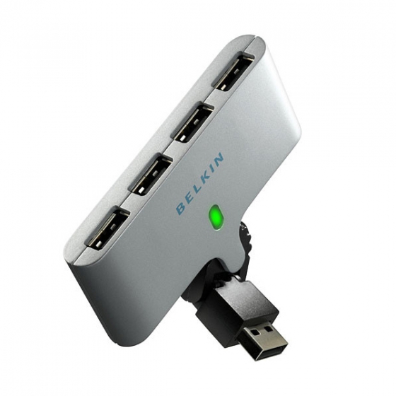 USB хаб Belkin Swivel Hub 4USB 2.0 Silver серебристый F5U415P